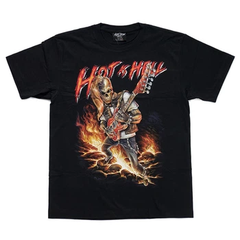 Футболка Rock Chang Скелет с гитарой "Hot as Hell" (3D, светится в темноте) Черный (00000002906), Размер M