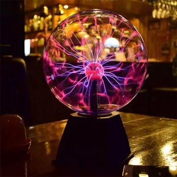 Плазменный шар Тесла с молниями ночник Plasma Light лампа диаметр 20 см