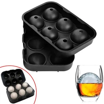 Форма силиконовая для льда Шарики 6 ячеек 4.5см двойная Ice Ball для виски (117666)