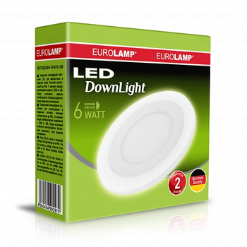 Встраиваемый LED светильник 6W 420lm 4000K ⌀105 IP20 Белый [4260484992994] LED-DLR-6/4 EUROLAMP