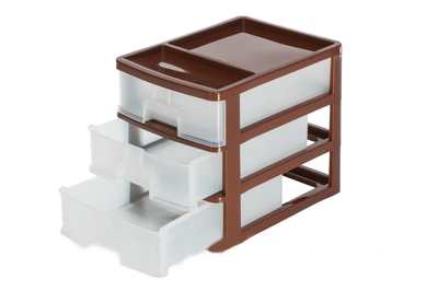 Комод настольный R-Plastic "А4" 3 яруса (35*25,5*28) коричневый