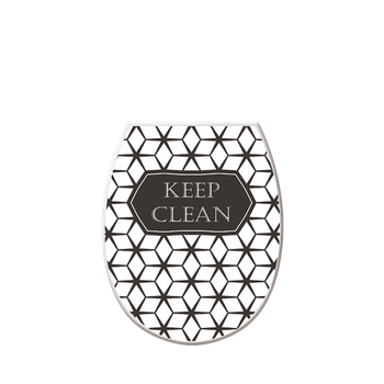 Сиденье на унитаз с рисунком "Keep Clean" Elif plastic