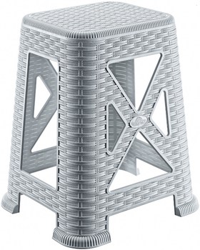 Пластиковый табурет Irak Plastik "Rattan" (св. серая) TB-300