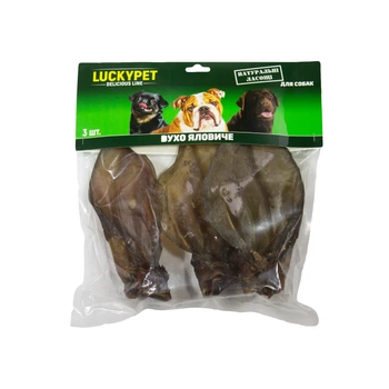 Лакомство Lucky Pet Ухо говяжье, 3 шт