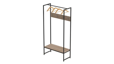 Вешалка напольная модульная Ferrum-decor Трелис 12 180x90x38 черный ДСП Дуб Сан-Марино 16мм (FRD-104308)