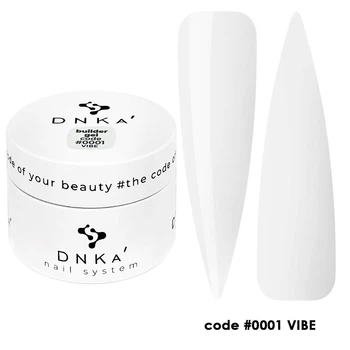 Гель для нарощування нігтів DNKa Builder Gel №01 Vibe прозорий 30 мл