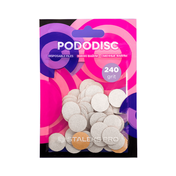 Сменные файлы для педикюрного диска Staleks PRO Pododisc S 15 мм 240 грит белые набор 50 шт