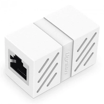 З'єднувач витої пари RJ45 Ugreen Cat7 Cat6 Cat5e роз'єм-подовжувач Ethernet White (YM992)