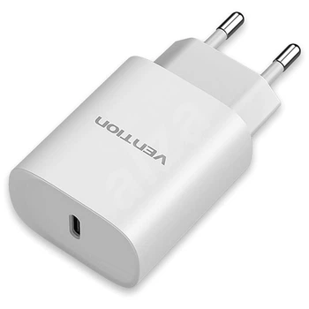 Сетевое зарядное устройство с поддержкой быстрой зарядки Vention USB-Type C 20W PD White (YM893)