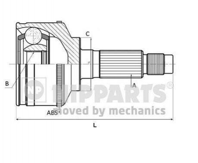 ШРУС NIPPARTS J2824120 Honda Civic, Accord, Prelude 44010S07000, 44010SR3J03, 44010SR3J05