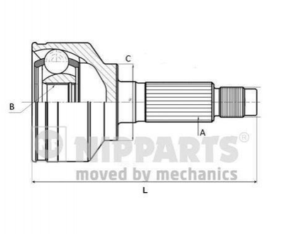 ШРУС NIPPARTS J2825004 Mitsubishi Galant MB297991, MB297992, MB526437