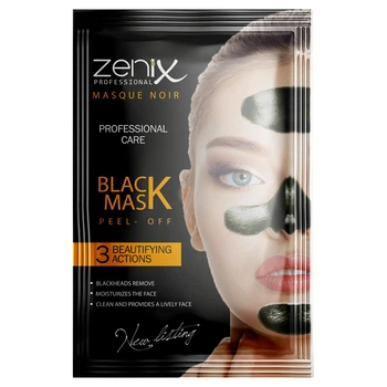 Черная очищающая маска-пленка для лица с углем Zenix, 15 г