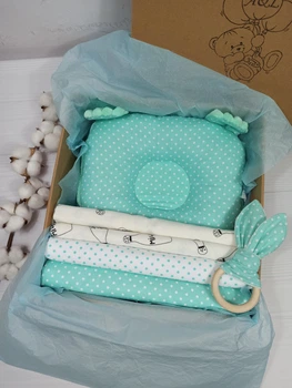 Набор пеленок для новорожденных a.l.babybox Горох Мятный
