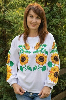 Жіноча вишиванка V&V Соняхи XL Білий (301024193-001)