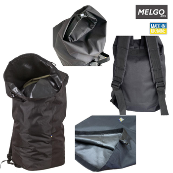 Баул-рюкзак 100 л Оксфорд 600 вологозахисний Чорний тактичний, речовий мішок армійський MELGO