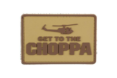 Нашивка 3D — Get to the Choppa — tan GFC