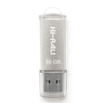 Флеш пам'ять HI-RALI Rocket 16GB Flash Drive USB2.0 універсальний накопичувач/флешка для зберігання, перенесення та обміну даними для пристроїв/ПК/ноутбука Сталевий