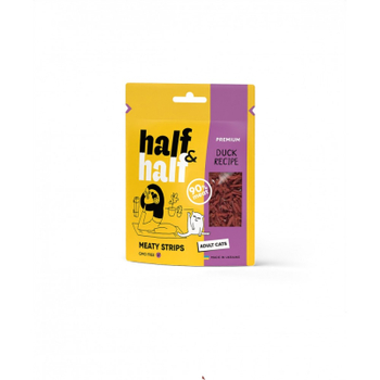 Лакомство для котов Half&Half в форме мясных полосочек с уткой 50 г (4823082431847)