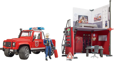 Ігровий набір Bruder Fire station with a Land Rover Defender (62701) (4001702627027)