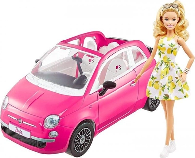 Zestaw do zabawy Mattel Barbie Fiat 500 Doll and Vehicle (887961961157)