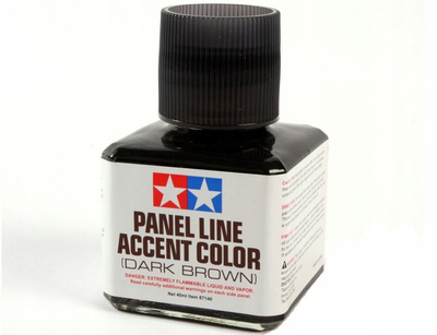 Preparat do podkreślania linii podziału Tamiya Panel Accent Dark Brown 40 ml (4950344871407)