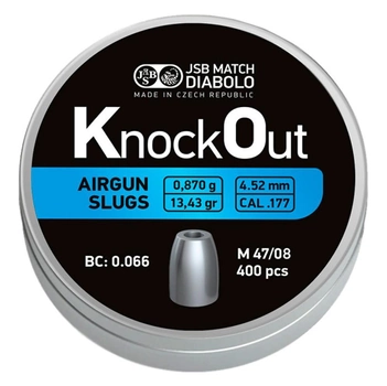 Пули JSB Diabolo KnockOut Slugs 0,87 гр. 4,52 мм (400 шт)