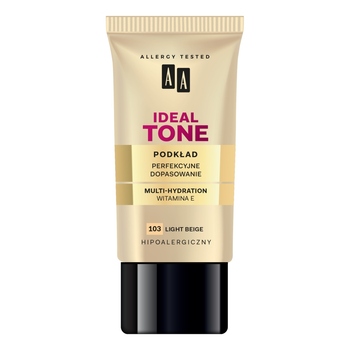 Podkład nawilżający AA Make Up Ideal Tone perfekcyjne dopasowanie 103 Light Beige 30 ml (5900116028958)