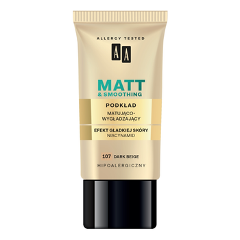 Podkład matujący AA Make Up Matt matująco-wygładzający 107 Dark Beige 30 ml (5900116023212)