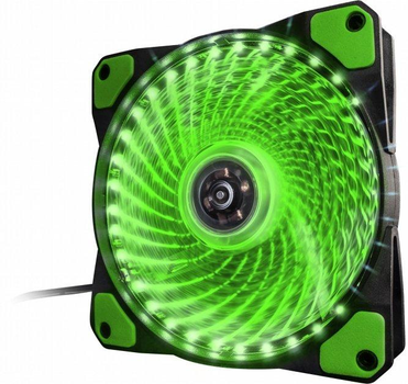 Вентилятор 120 мм, Frime "Iris", Black, 120х120х25 мм, Green LED підсвічування (FLF-HB120G33) (231121)