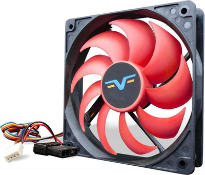 Вентилятор 120 мм, Frime FF120 PWM 4pin (Mb) + Molex 2Ball Bearing 120 мм Black/Red (FF120252BBPWM)
