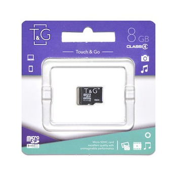 Карта пам'яті microSDHC, 8Gb, Class4, T&G, без адаптера (TG-8GBSDCL4-00) (151052)
