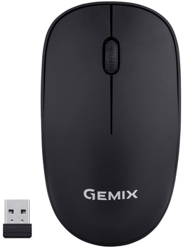 Мышь Gemix GM195 1200 DPI беспроводная, Black, Мини-USB ресивер (GM195BK)