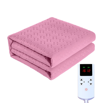 Электропростынь плед Lesko STT180*200 см Pink одеяло с подогревом от сети 220 вольт