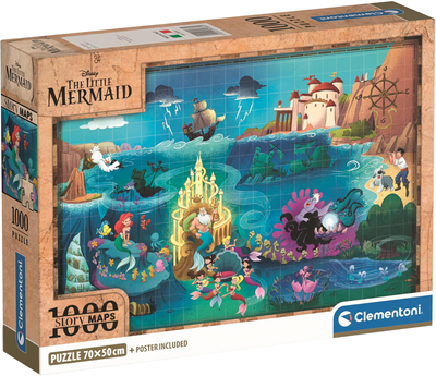 Пазл Clementoni Compact Disney Maps Little Mermaid 1000 елементів (8005125397839)