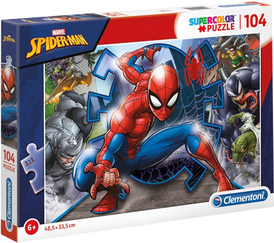 Пазл Clementoni Super Kolor Spider-Man 104 елементи (8005125271160)