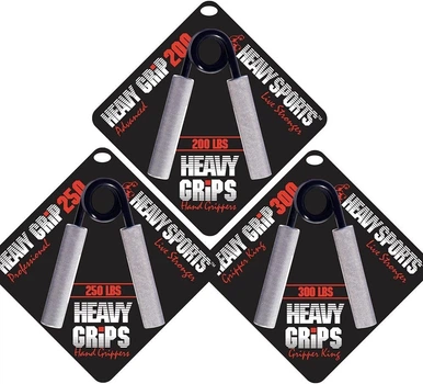 Эспандеры кистевые Bone Crusher Heavy Grip 200-250-300 Lb металлические (FI-4125)