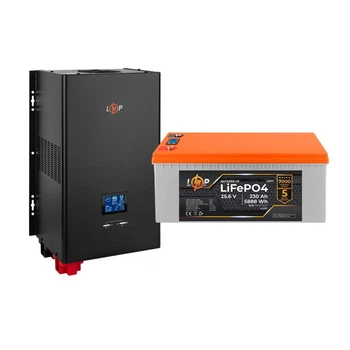 Комплект резервного живлення UPS 5000VA+АКБ LiFePO4 5888W LogicPower 23638 (ДБЖ 3500W+230Ah батарея літієва)
