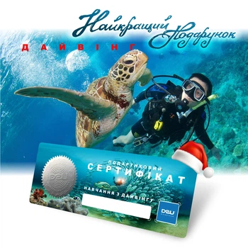 Подарочный сертификат от D2U club ДАЙВИНГ ДЛЯ СЕМЬИ на 3 персоны от 8 до 70 лет