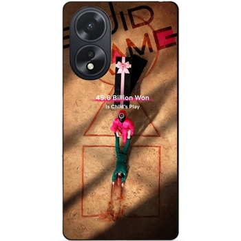 Чехол силиконовый бампер Candy для Oppo A38 с рисунком Игра в кальмара