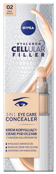 Krem korygujący cienie pod oczami Nivea Hyaluron Cellular Filler 3In1 Eye Care Concealer 02 Medium 4 ml (4005900853615)