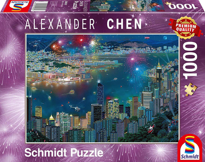 Puzzle Schmidt Alexander Chen Fajerwerki nad Hongkongiem 1000 elementów (4001504596507)