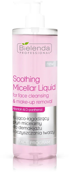 Płyn micelarny Bielenda Professional Soothing Micellar Liquid kojąco-łagodzący do demakijażu i oczyszczania twarzy 500 ml (5902169021597)