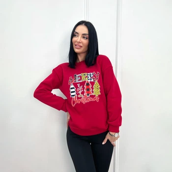 Fashions • Батник женский Christmas Fashions 50-52 красный (4191-фг)