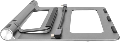 Підставка для ноутбука Digitus + Концентратор USB з 7 портами Silver (4016032482291)