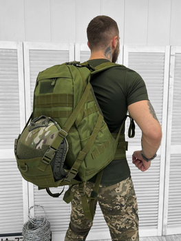 Рюкзак тактичний з утримувачам для шолома Tactical Backpack Olive 30 л