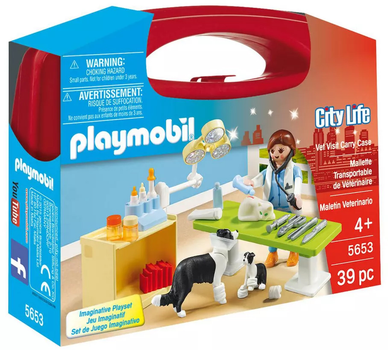 Zestaw dla dzieci Playmobil Vet Visit Carry Case 39 szt (4008789056535)