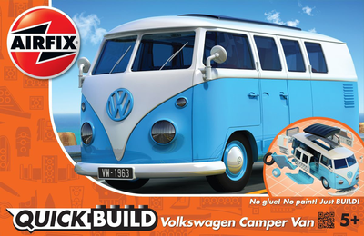 Plastikowy model do składania Airfix QuickBuild samochód VW Camper niebieski (5055286648069)