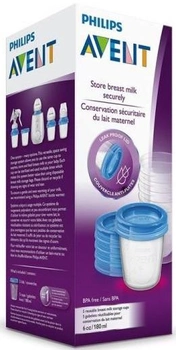 Zestaw do przechowywania mleka Philips Avent Containers For Breast Milk 5 pojemników na mleko 180 ml + 5 pokrywek (8710103671664)