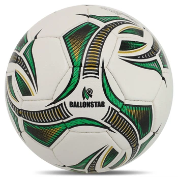 М'яч футбольний CRYSTAL BALLONSTAR FB-4189 №5 PU Колір: Білий-зелений