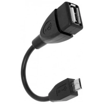 USB OTG кабель, перехідник із MicroUSB на USB чорний Без бренду